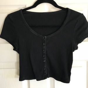 Black American Apparel crop top